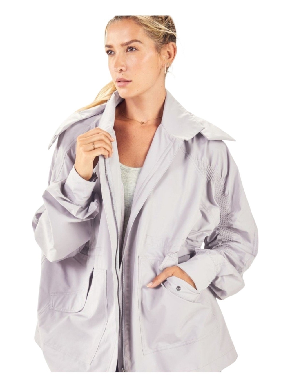 Fabletics Giana Jacket in the color Haze Grey